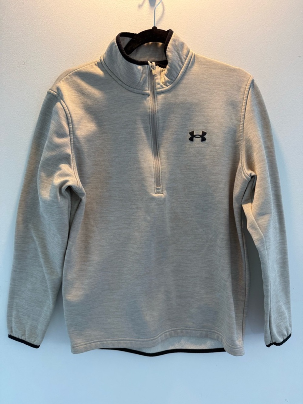 Under Armour Men's Light Tan Quarter-Zip Pullover Sweater